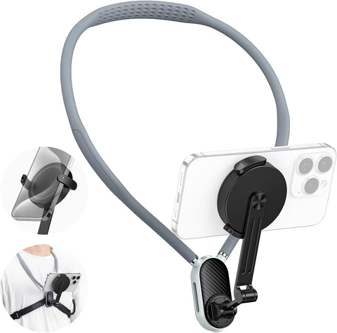 Magnetic Neck Mount for Phones, POV Neck Phone Holder for Recording
