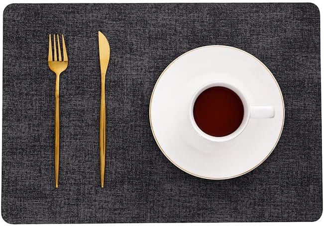PVC Non Slip Heat-Resistant Placemats for Dining Table Waterproof Stain Resistant Wipeable Table Mat Non-Slip Easy Clean Place Mat for Kitchen Table (10Pc Set)