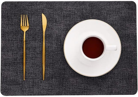 PVC Non Slip Heat-Resistant Placemats for Dining Table Waterproof Stain Resistant Wipeable Table Mat Non-Slip Easy Clean Place Mat for Kitchen Table (10Pc Set)