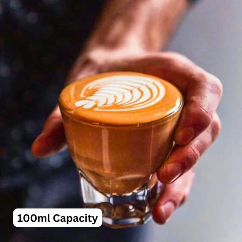 Liying Cortado Cups Set of 6 Clear Glass Cups 100ml