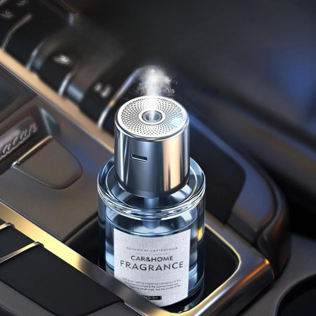 Luxury Car Air Freshener Diffuser | Long-Lasting Auto Fragrance Spray for a Fresh, Elegant Drive (AF6- Silver black, Sea)