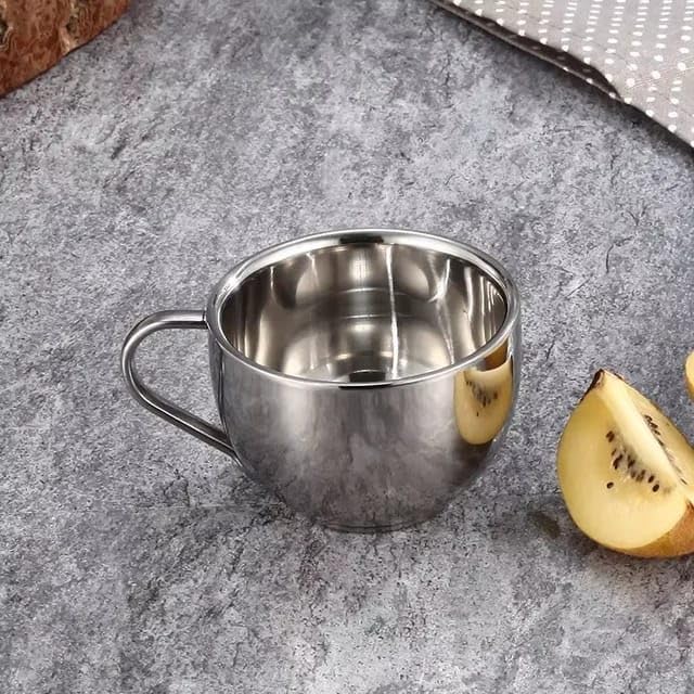 Liying 2Pcs Insulated Espresso Cup Stainless Steel Coffee Mugs Set (180ml)
