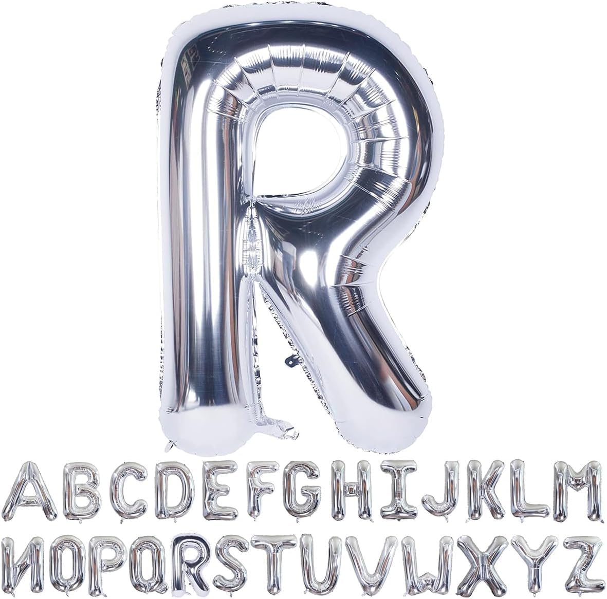 Willow 40 Inch Large Helium Silver Letter for Birthday Party Anniversary Valentine's Day Supplies
