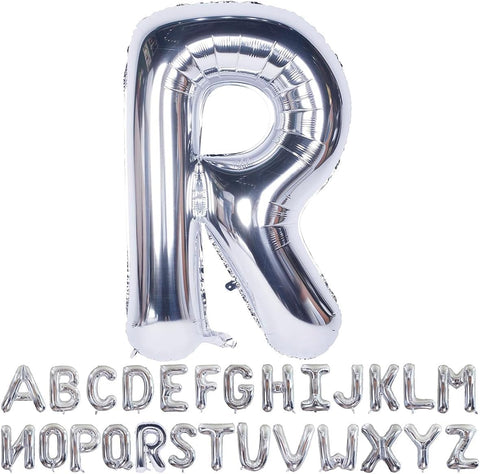 Willow 40 Inch Large Helium Silver Letter for Birthday Party Anniversary Valentine's Day Supplies