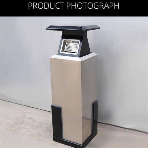 Standing Ashtray Stainless Steel Painted Vertical Ash Column Cigarette Butt Collector
