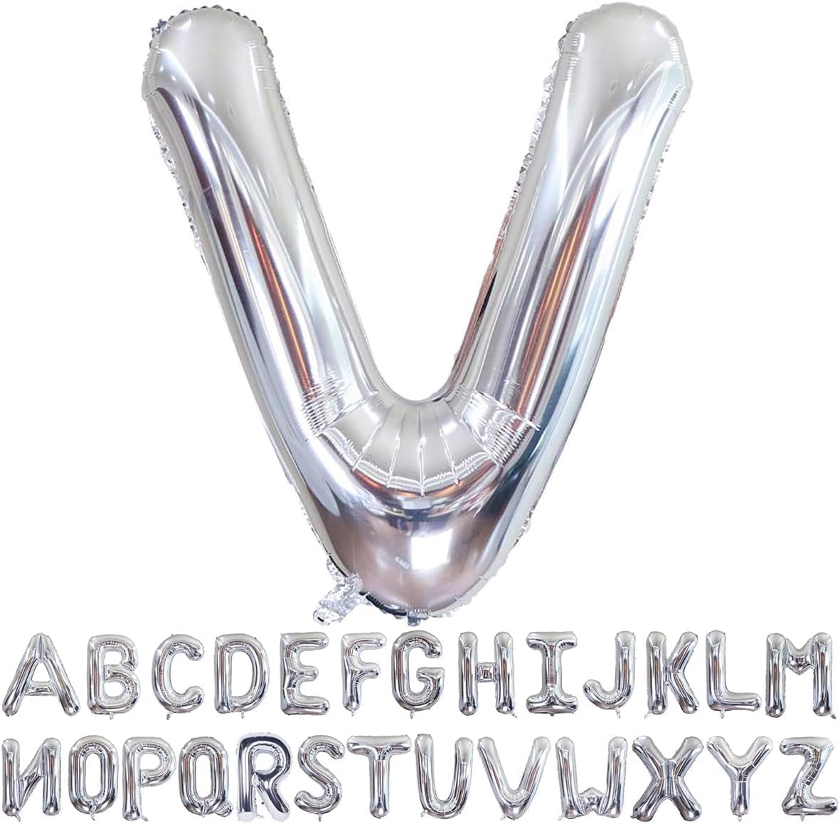 Willow 40 Inch Large Helium Silver Letter for Birthday Party Anniversary Valentine's Day Supplies