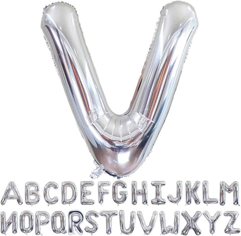 Willow 40 Inch Large Helium Silver Letter for Birthday Party Anniversary Valentine's Day Supplies