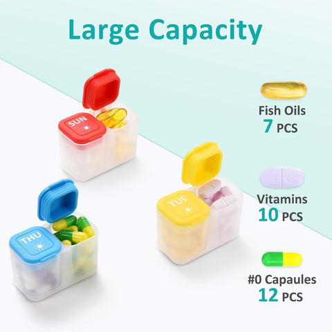 Fullicon Moisture-Proof Pill Boxes 7 Day 2 Times a Day