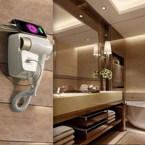 Lightweight Hotel Hair Dryer Wall Mounted, Quiet Professional Hairdryer for Home Bathroom