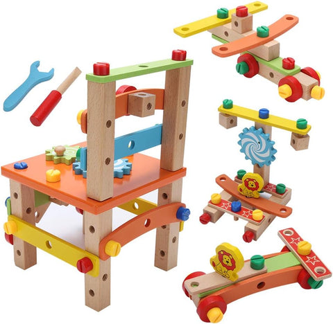 emma Wooden Multifunctional Assembling Chair Toy for Kid Child Learning Intelligent Toys