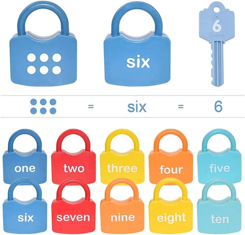 20PCS Kids Learning Locks with Keys Numbers Matching & Counting