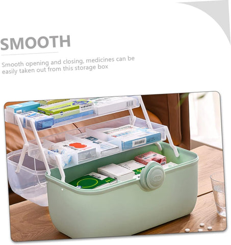 Plastic Medical Storage Box Clear Medicine Box Organizer Container, Home Emergencies First Aid Kit Pill Case