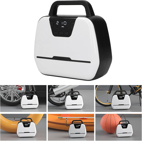 Car Air Pump, Double Cylinder 12V Electric Portable Tire Inflator with Auto Shut Off LED Light LCD Screen