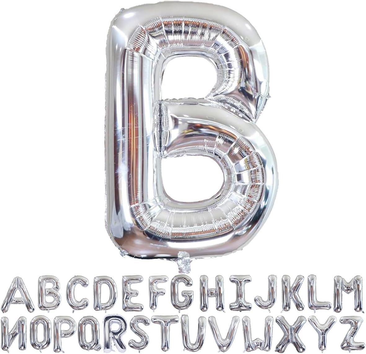 Willow 40 Inch Large Helium Silver Letter for Birthday Party Anniversary Valentine's Day Supplies