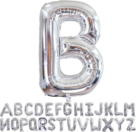 Willow 40 Inch Large Helium Silver Letter for Birthday Party Anniversary Valentine's Day Supplies