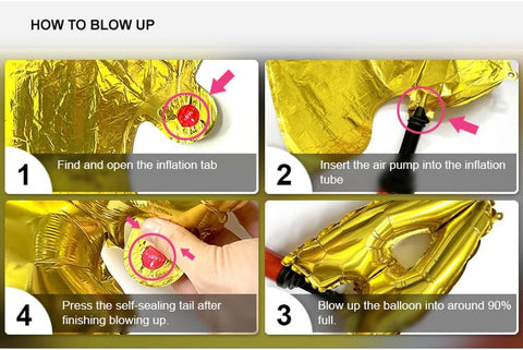 Gold Number Balloons in Helium Foil Mylar No.7