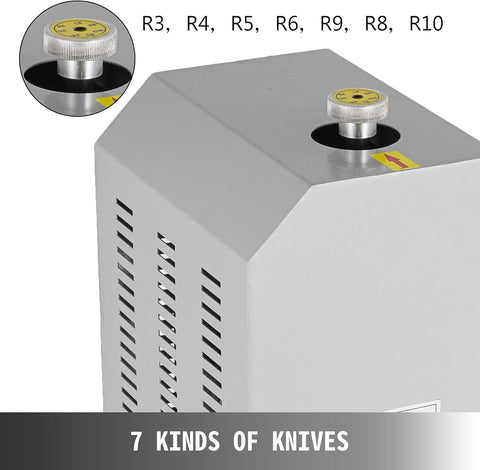 Electric Round Corner Machine 180W Heavy Duty Fillet Paper Cutter with Foot Pedal and 7 Dies R3-R6 R8-R10