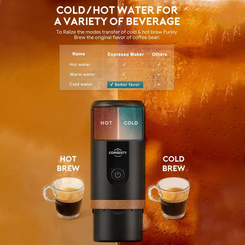 Portable Coffee Maker, Rechargeable 2 in 1 Small Travel Espresso Machine