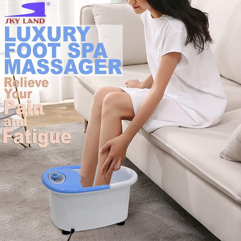 Foot Spa & Massager, Electric Heated Foot Bath with Bubbles, Shiatsu Massage Rollers, Ozone & Infrared Therapy, Relaxation & Pain Relief for Tired Feet at Home