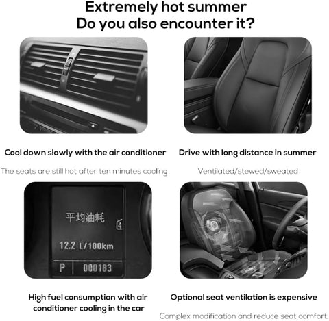 Car Headrest Cooling Air Fan 3 Speeds Portable USB Vehicle Fan