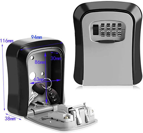 Olmecs 4-Digit Combination Waterproof Lockbox Key Safe Box Portable Storage for House Key