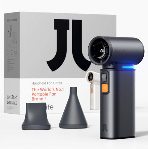 JISULIFE Portable Handheld Turbo Fan, 100 Speeds Adjustable Mini Personal Fan