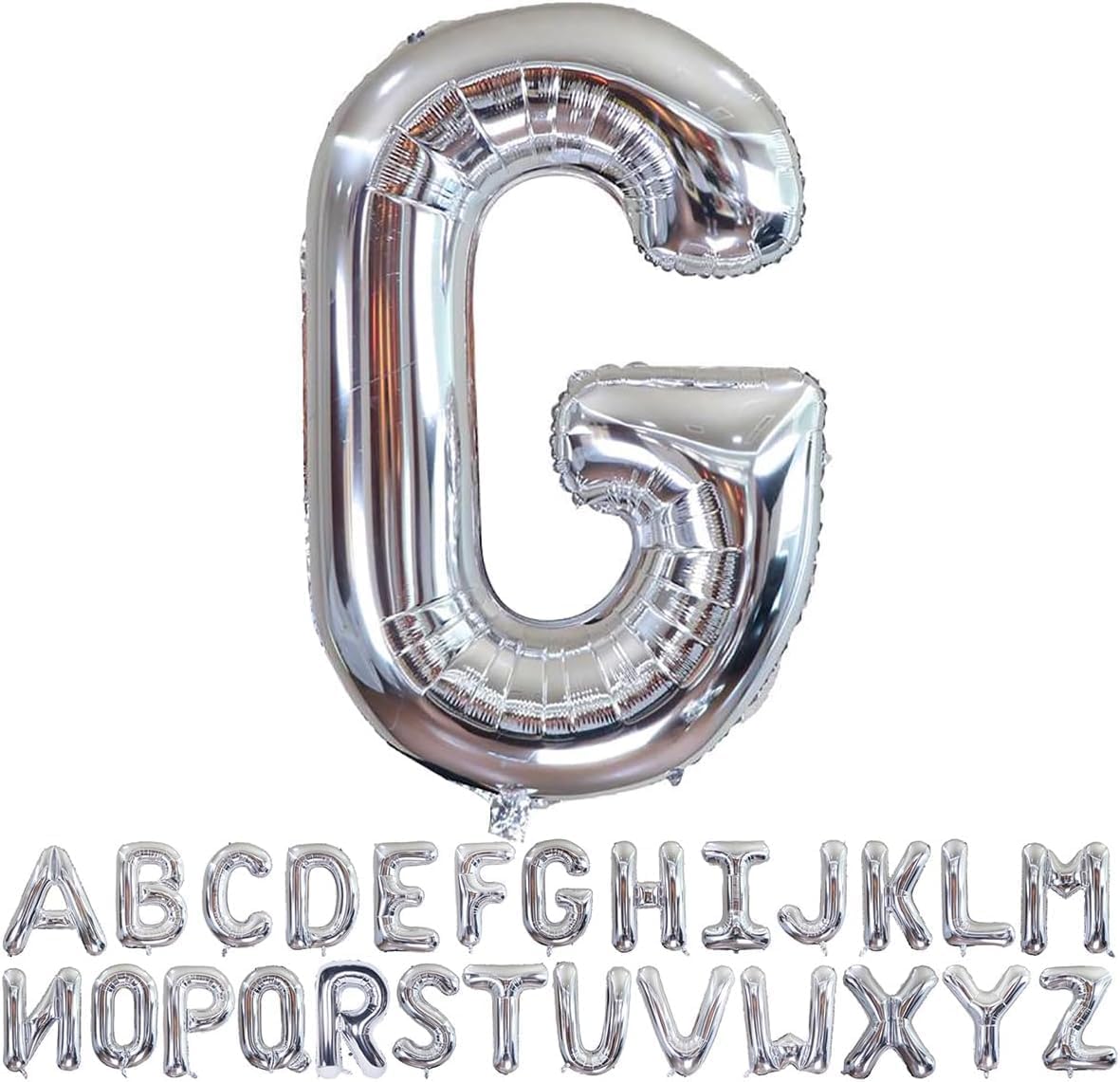 Willow 40 Inch Large Helium Silver Letter for Birthday Party Anniversary Valentine's Day Supplies