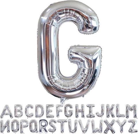 Willow 40 Inch Large Helium Silver Letter for Birthday Party Anniversary Valentine's Day Supplies