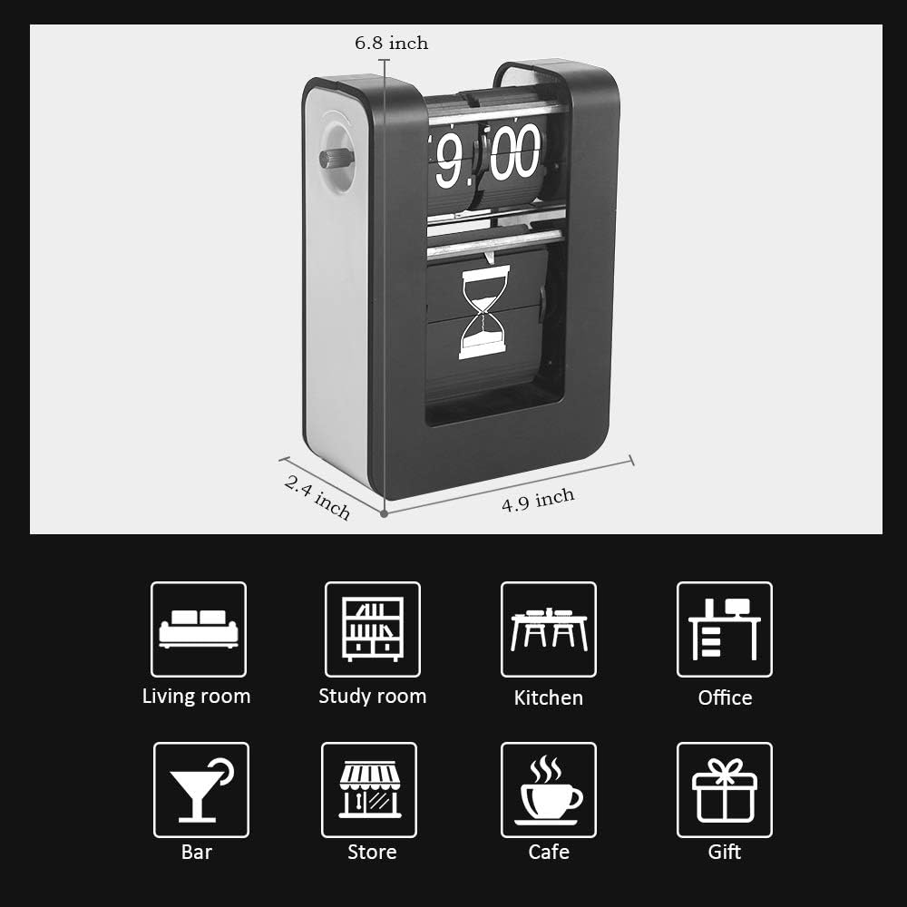 Olmecs Flip Clock, Home Décor Desk Clock, Funny Moving Hourglass