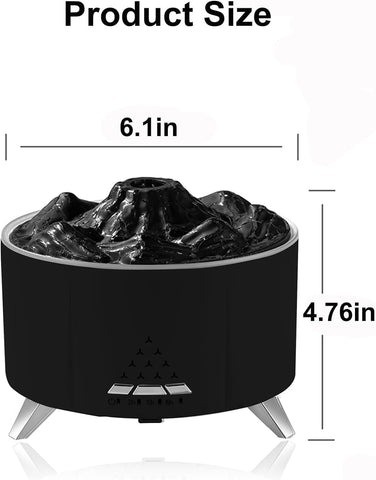Flame Cool Mist Humidifier – Ultrasonic Essential Oil Diffuser with Color-Changing LED Lights Volcano Flame