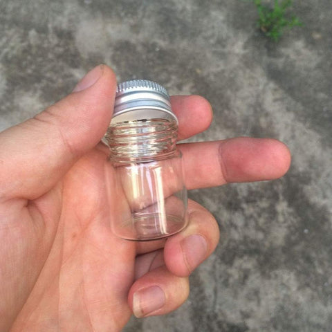Willow 12 Pcs Empty Clear Glass Bottles with Screw Aluminum Cap Mini Container Jars (15ml)