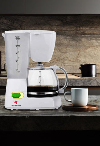 MEBASHI Drip Coffee Machine with Permanent Nylon Filter, 1.25L Capacity 750W (ME-DCM1002W)