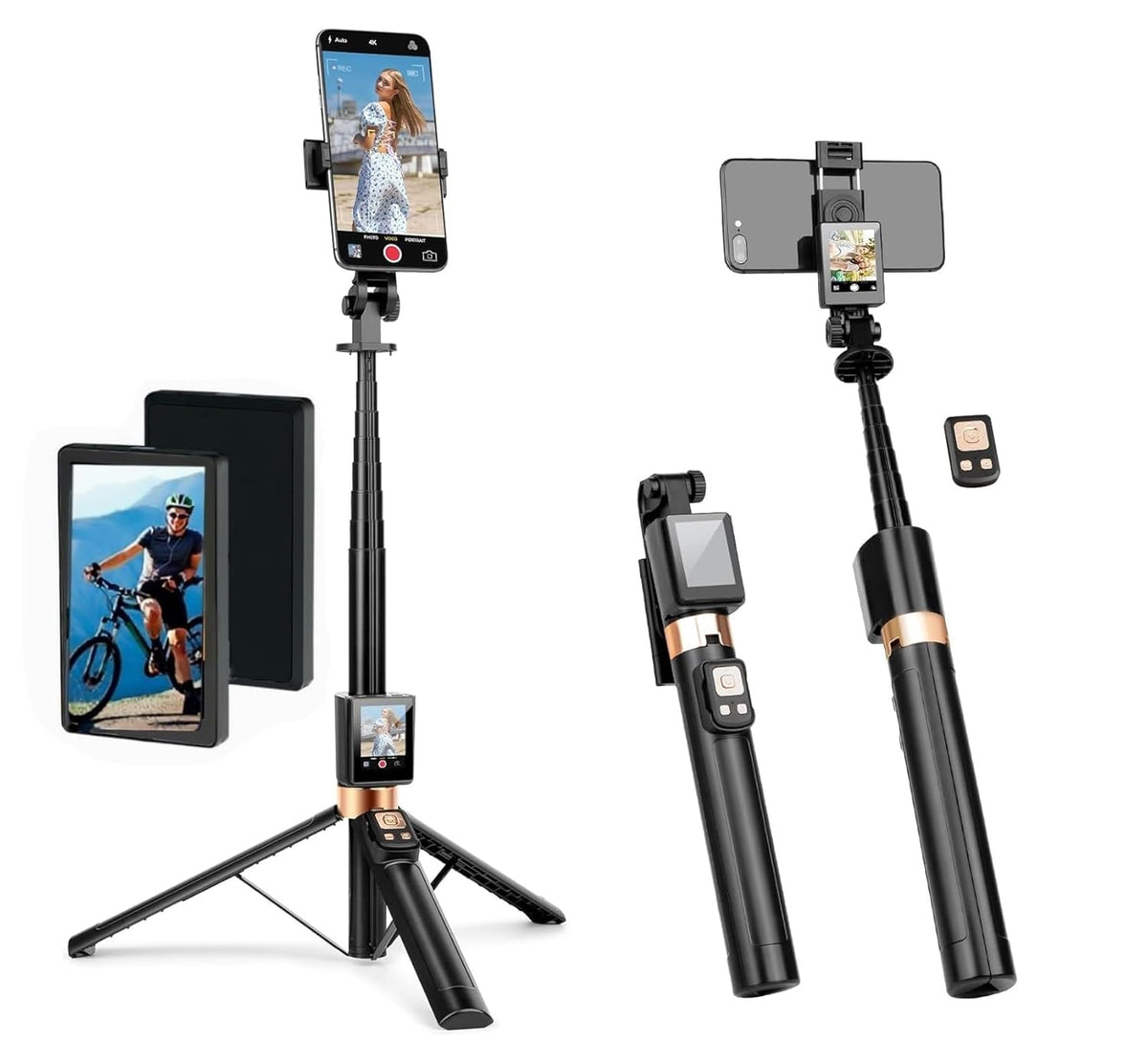 Cl-07 New Selfie Stick With Fill Light Extendable Selfie Stick Tripod for Phone with Display Screen and Remote Control