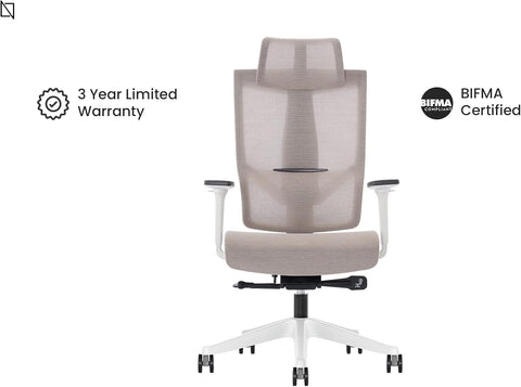 NAVO AERO, Premium Ergonomic Fabric Office Chair (BEIGE GREY)