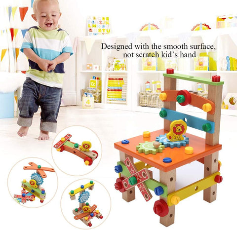 emma Wooden Multifunctional Assembling Chair Toy for Kid Child Learning Intelligent Toys