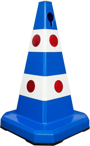 Olmecs Reflective Traffic Safety Cone 62CM | Heavy Duty PVC Road Cone with Rubber Base