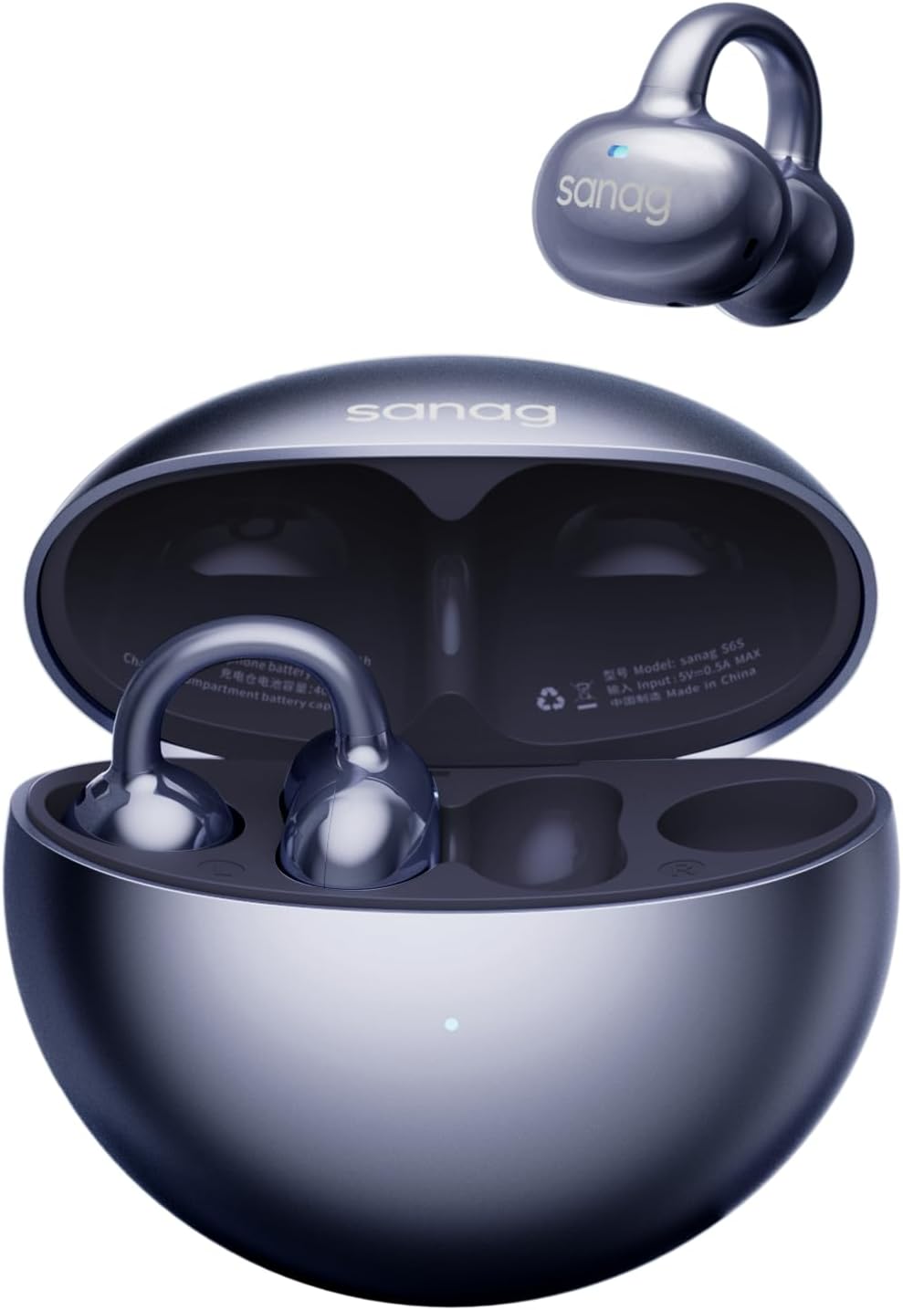 Sanag S6S- Ear Free Clip-On Headphones True Wireless Bluetooth Earphones with Microphone