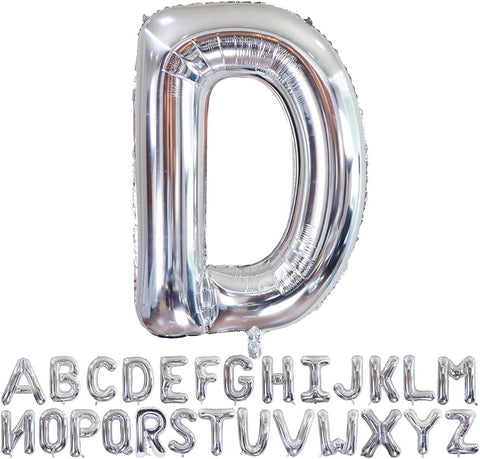 Willow 40 Inch Large Helium Silver Letter for Birthday Party Anniversary Valentine's Day Supplies