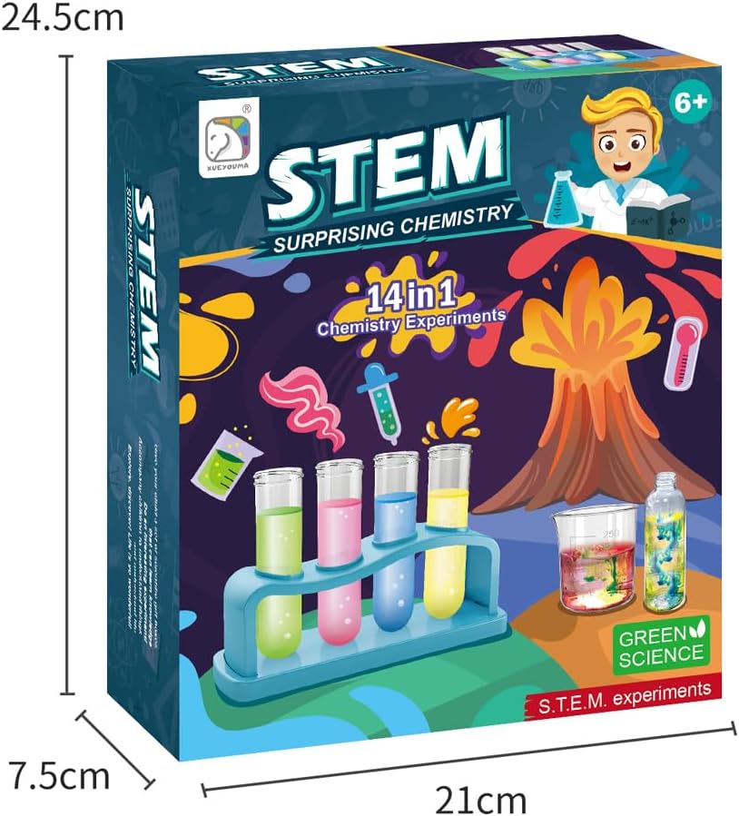 emma 14 in 1 Chemical Experiment - STEM Surprising Chemistry - Interactive Science Kit for Ages 8+