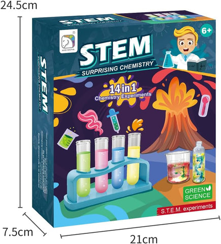 emma 14 in 1 Chemical Experiment - STEM Surprising Chemistry - Interactive Science Kit for Ages 8+