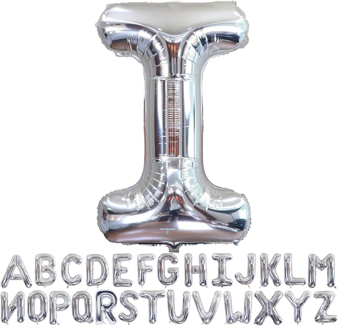 Willow 40 Inch Large Helium Silver Letter for Birthday Party Anniversary Valentine's Day Supplies