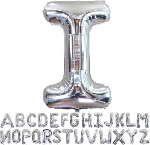 Willow 40 Inch Large Helium Silver Letter for Birthday Party Anniversary Valentine's Day Supplies