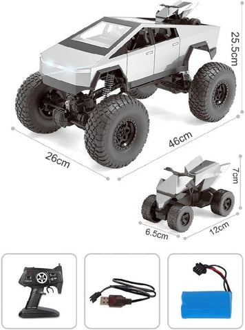 1:8 Scale Monster Cyber Truck – 2.4GHz 4WD RC Off-Road Vehicle with Metal Shell, Headlights & All-Terrain Capability