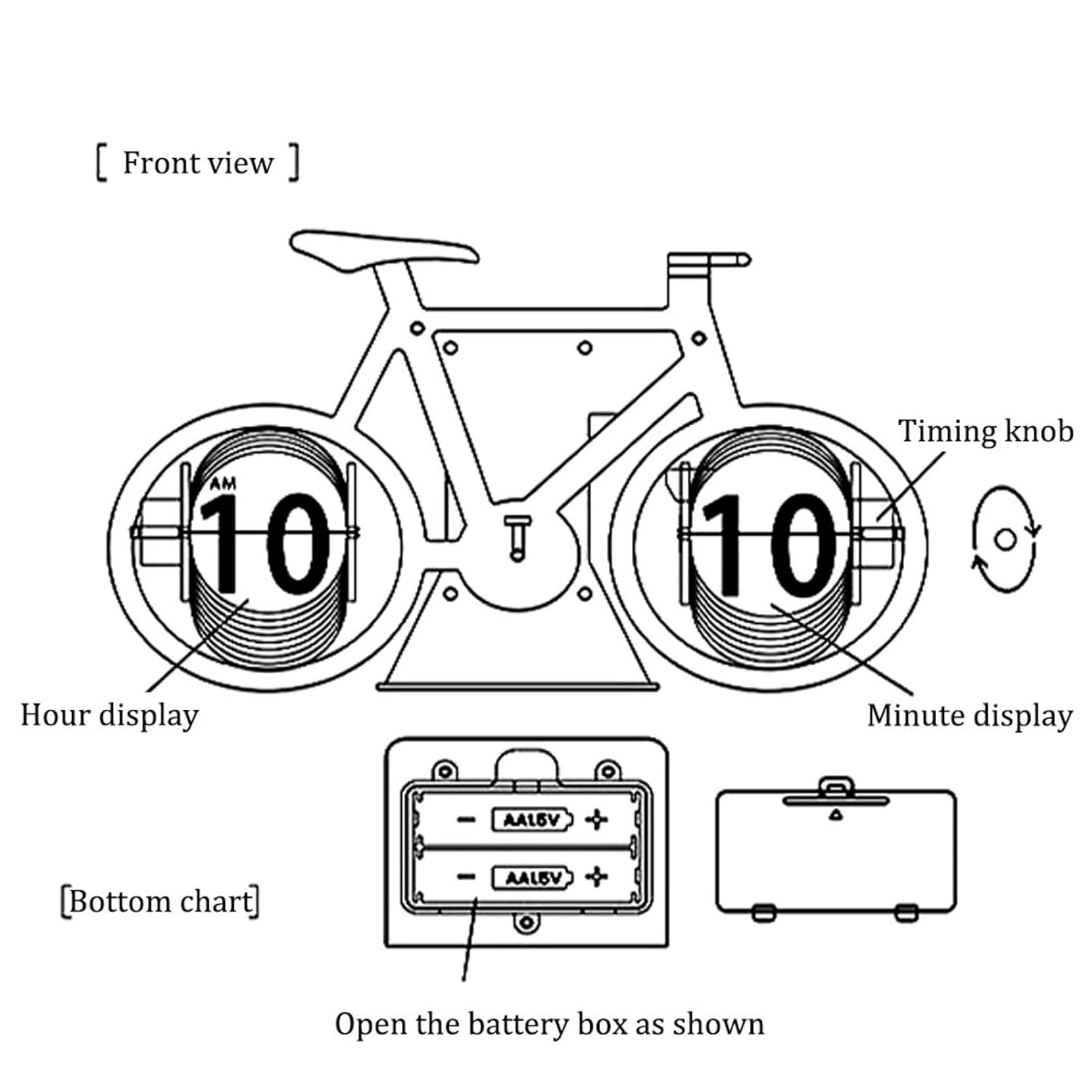 OLMECS Bicycle Shaped Flip Clock