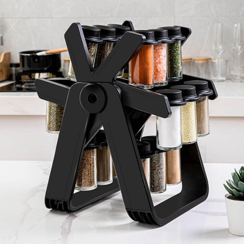 The Most Efficient and Convenient Spice Rack Set: Ferris Wheel Design with 18 Jars