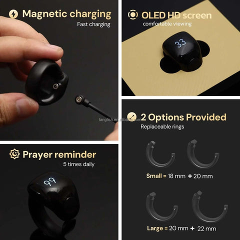 WESLAMIC Smart Tasbih Counter Zikr Ring
