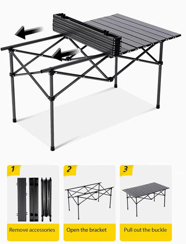 Collapsible Picnic Side Table with 4 Chairs and Carrying Bag - Perfect for Outdoor