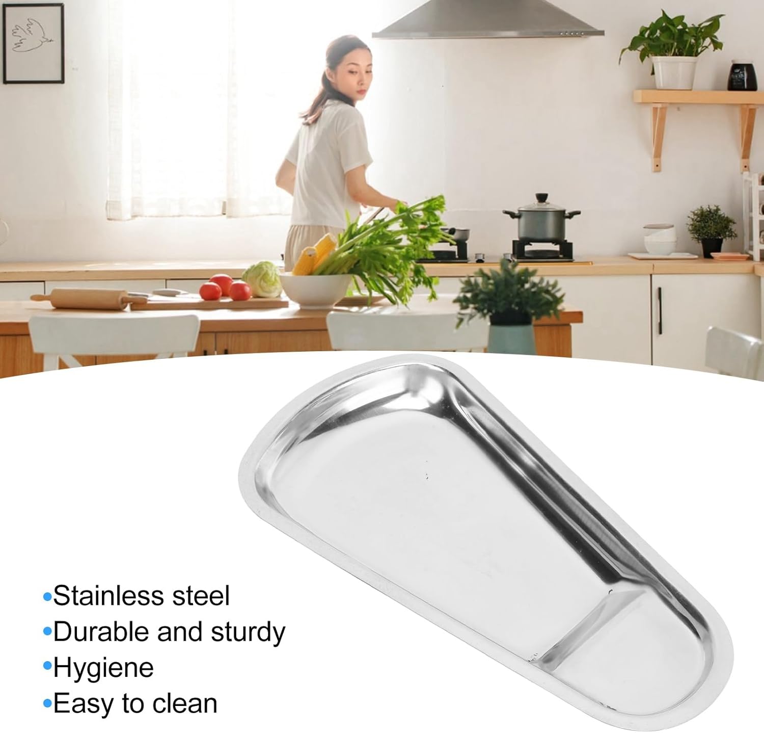 Serving Plate Platter Stainless Steel Tray Fan Shape