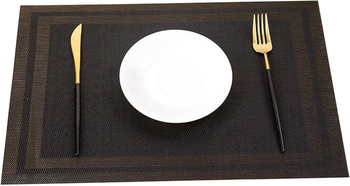 Simple PVC Dining Table Mat, Insulation Mat for Home, Restaurant, Hotel (10Pc Set)