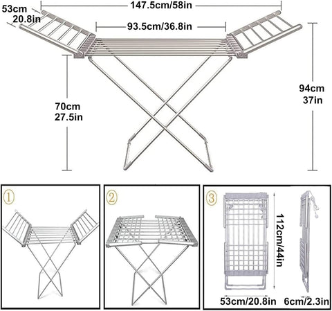 Olmecs 18 Rails Electric Heated Clothes Dryer – 230W